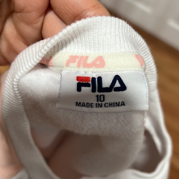 GUC🧡Fila Pink and White Sweatshirt jumper with Gold Sprinkle - Picture 6 of 10